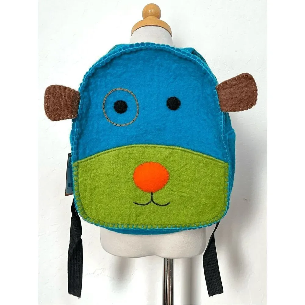 NEW BNB Crafts Toddler Preschool Kids Handmade Felted Wool Puppy Dog Backpack Sc